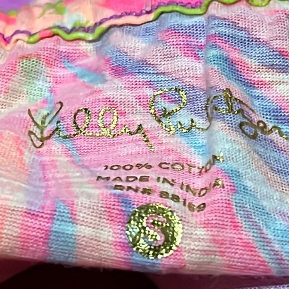 Lilly Pulitzer Pink Coral Vivid Floral Tunic Knit Shirt Top  Blouse Small - Picture 4 of 5